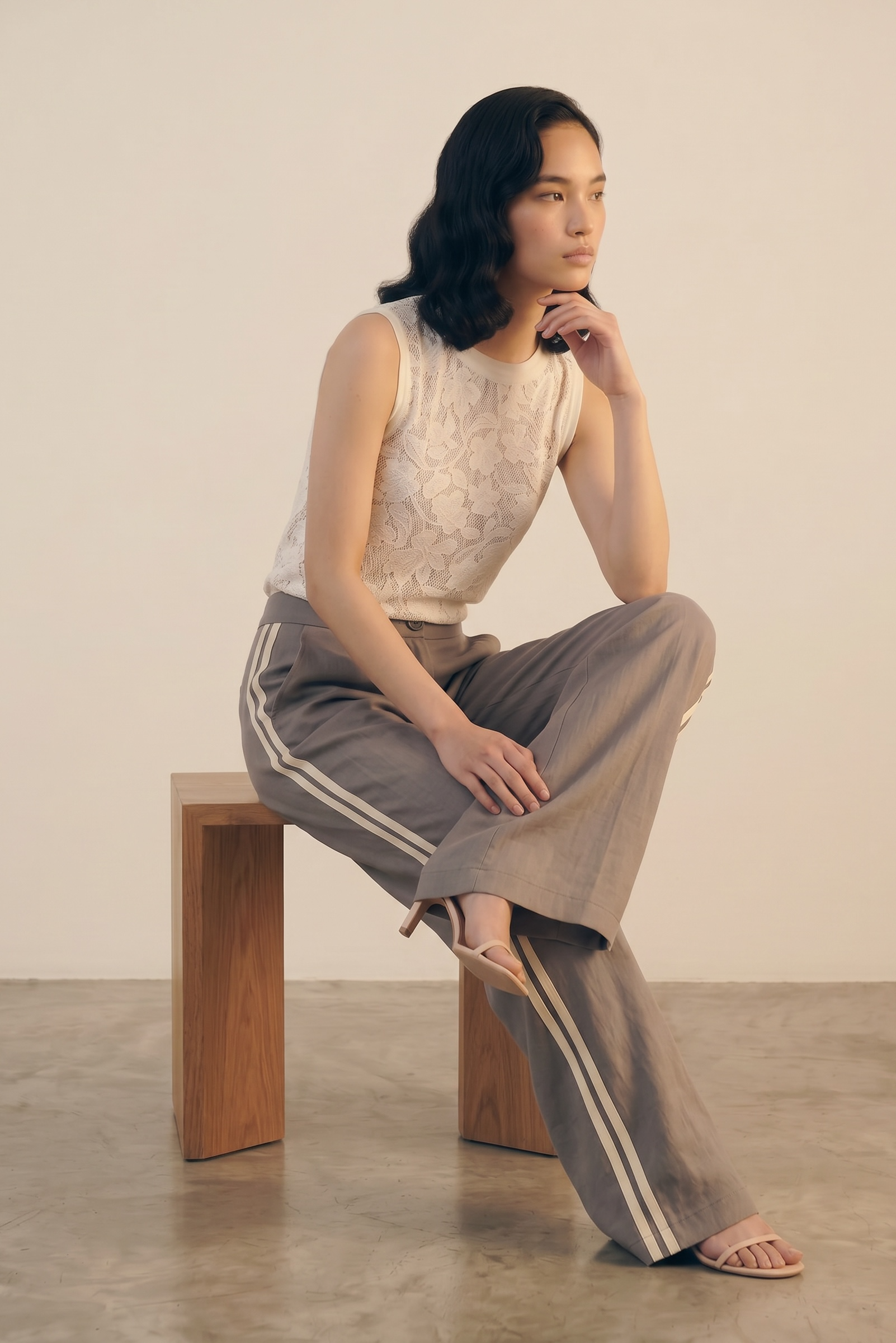 Side Striped Trouser - Grey