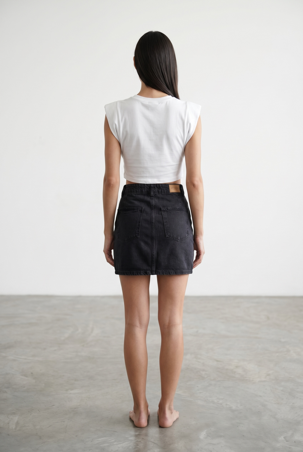 Denim Skirt - Black
