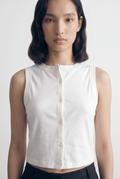 Everyday Tank With Buttons - White