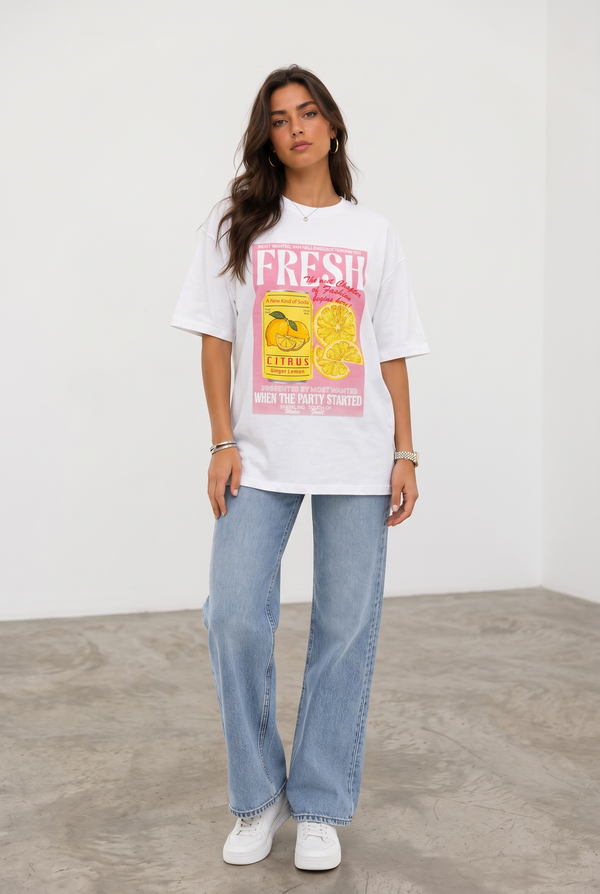 Ginger Lemon Citrus Tshirt - White