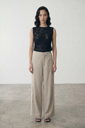 Side Striped Trouser - Greige