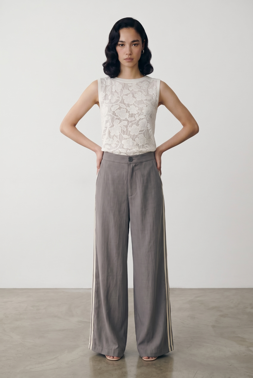 Side Striped Trouser - Grey