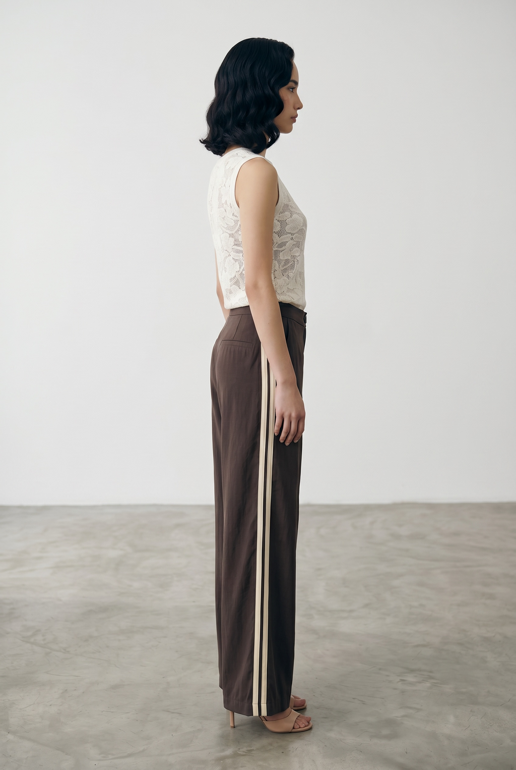 Side Striped Trouser - Brown