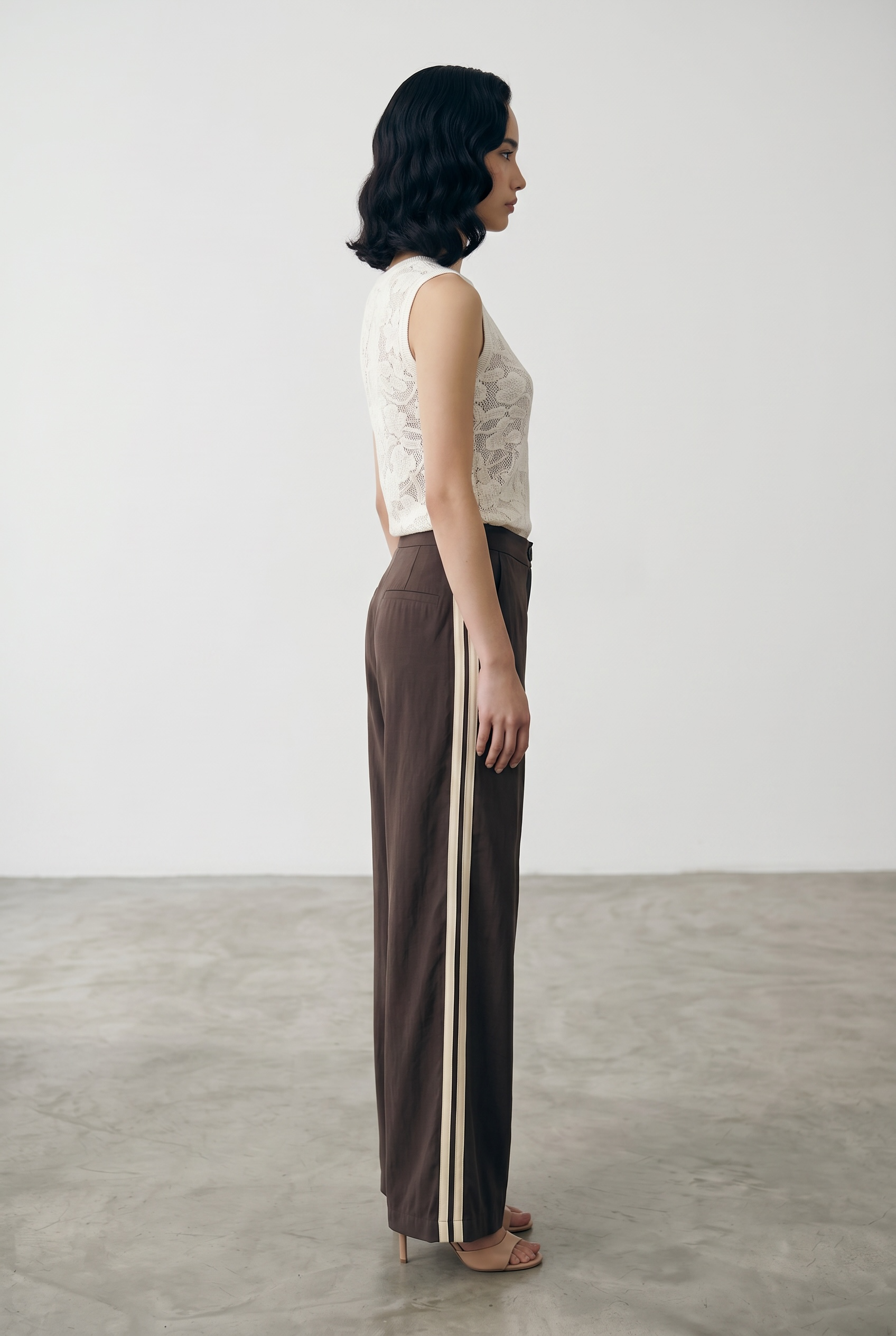 Side Striped Trouser - Brown