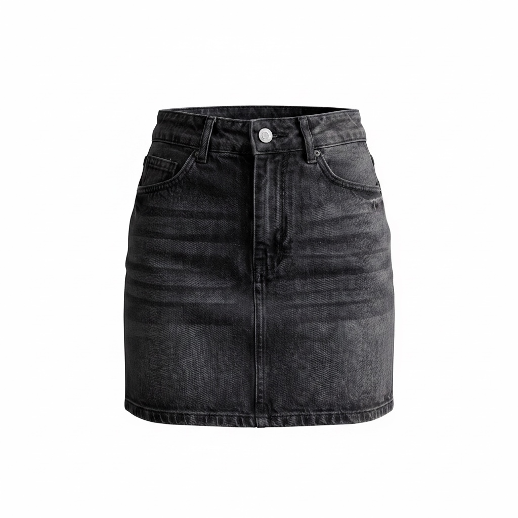 Denim Skirt - Black