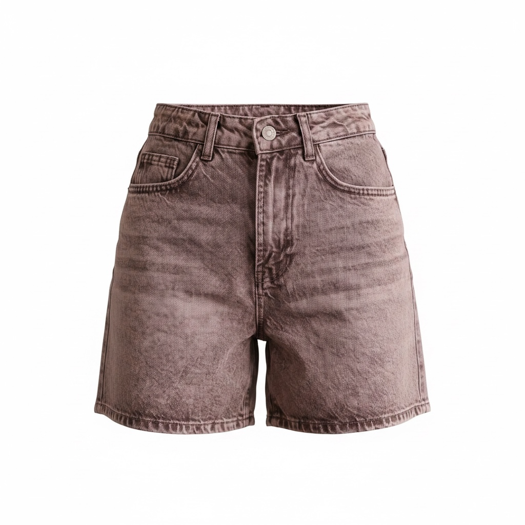High Waist Mom Fit Short - Brown