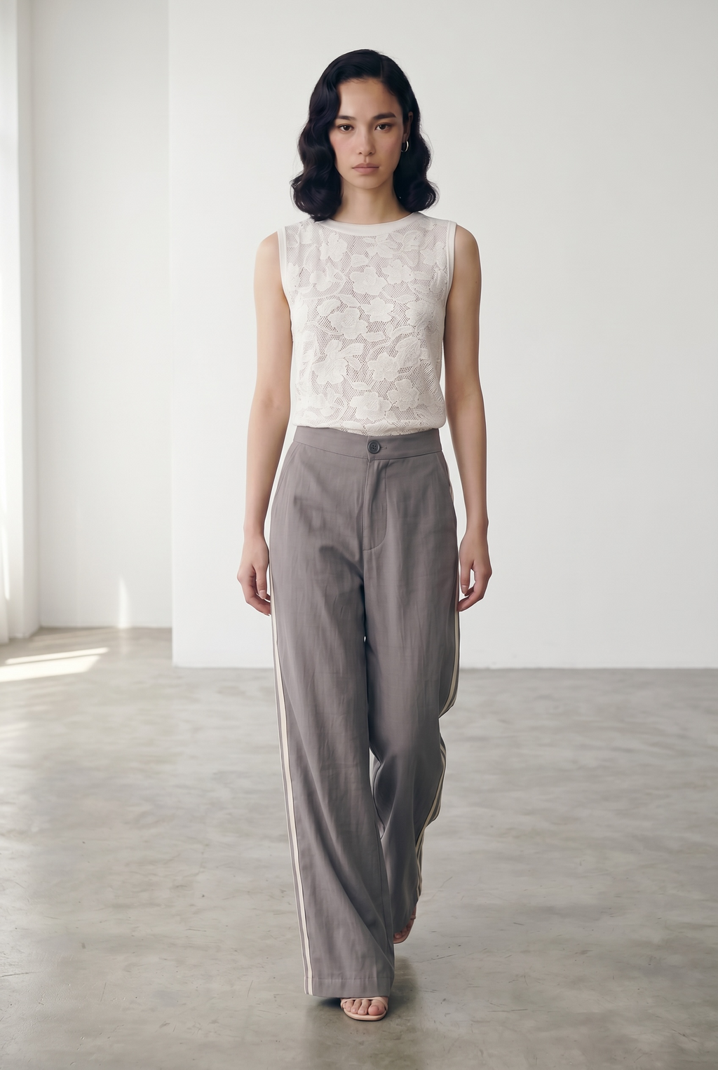 Side Striped Trouser - Grey