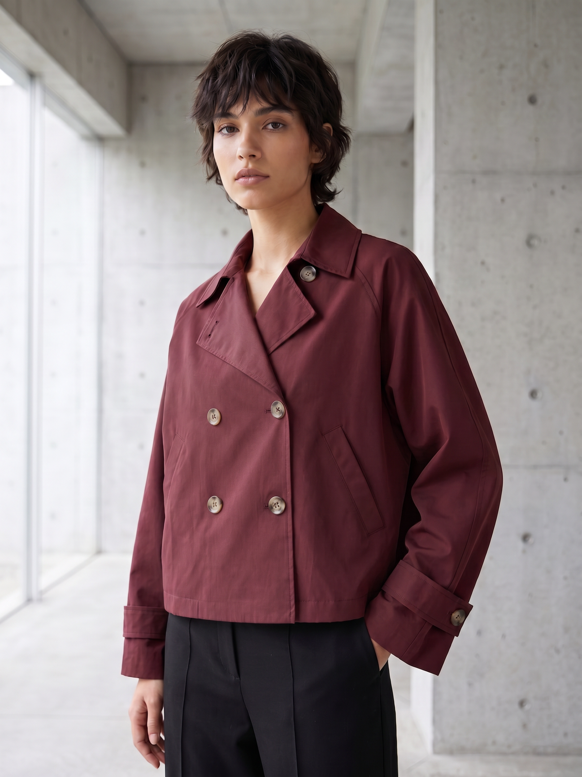 Trench Jacket - Burgundy