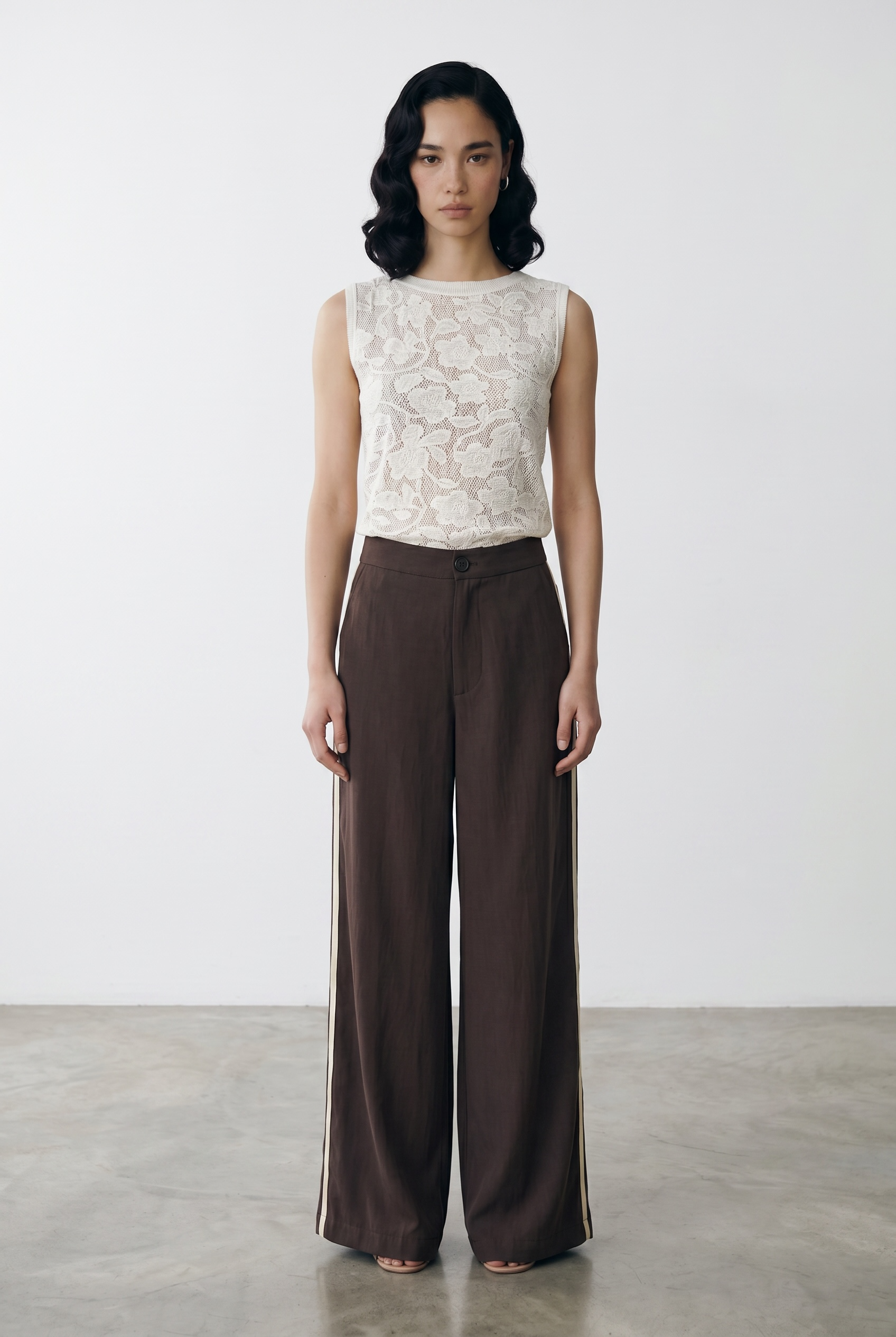 Side Striped Trouser - Brown