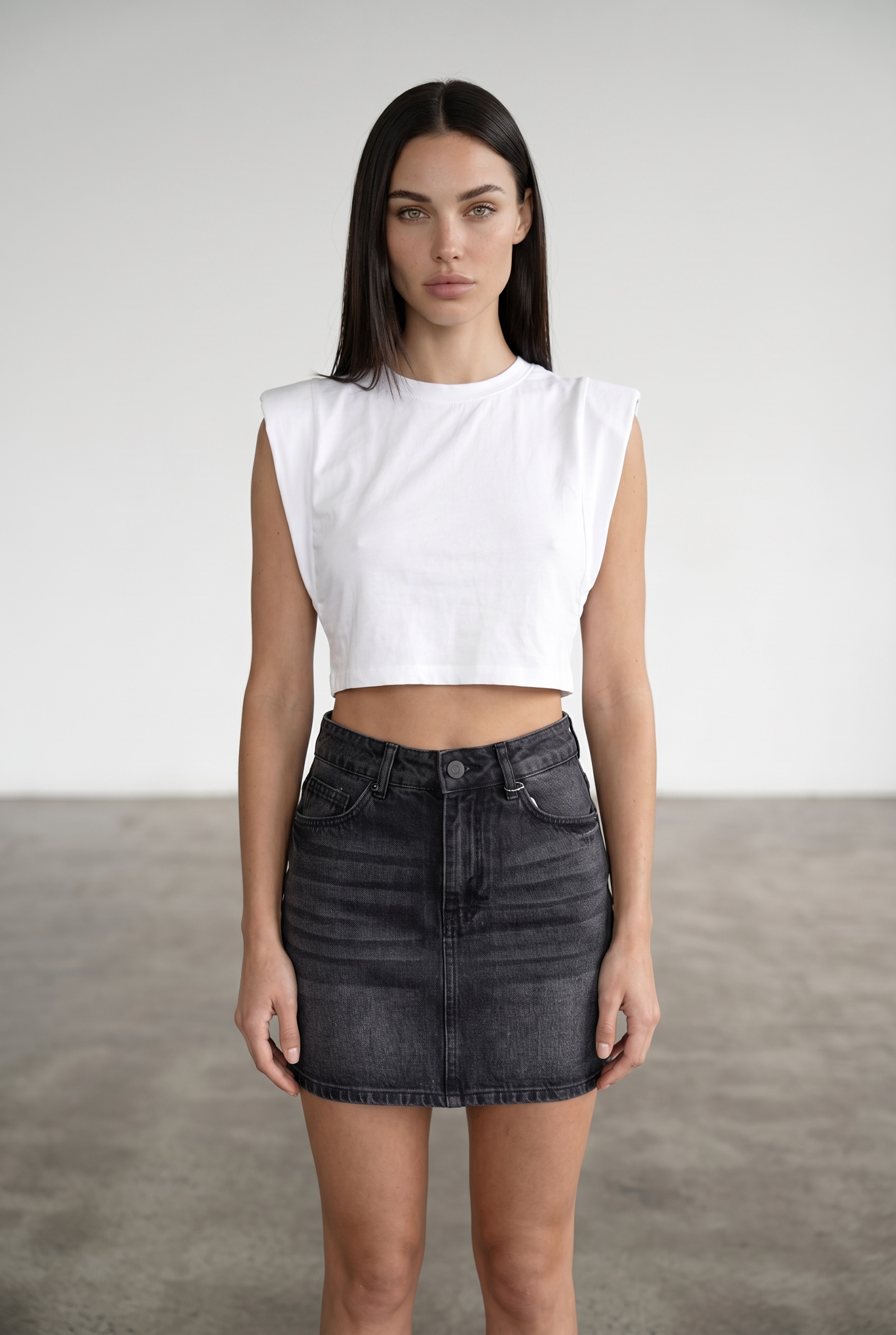 Denim Skirt - Black
