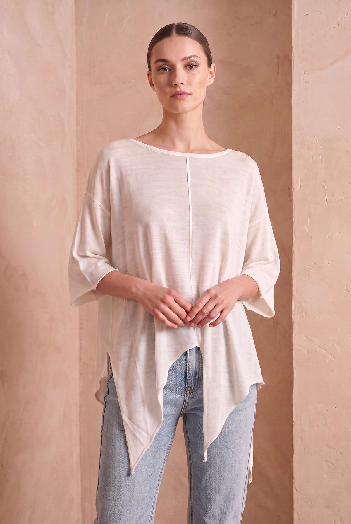 Asymmetric Top - Ecru