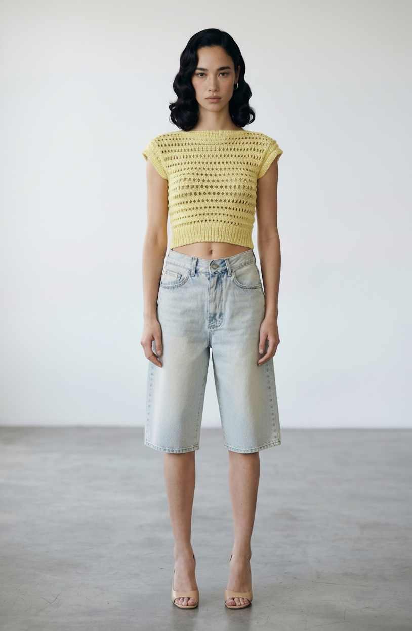 High Waist Bermuda Jorts