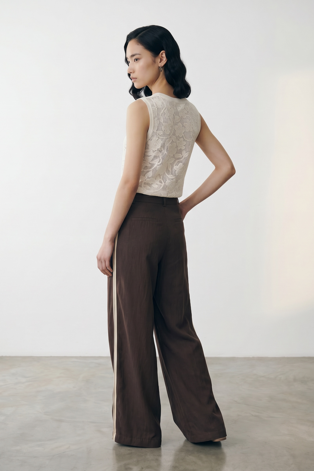 Side Striped Trouser - Brown