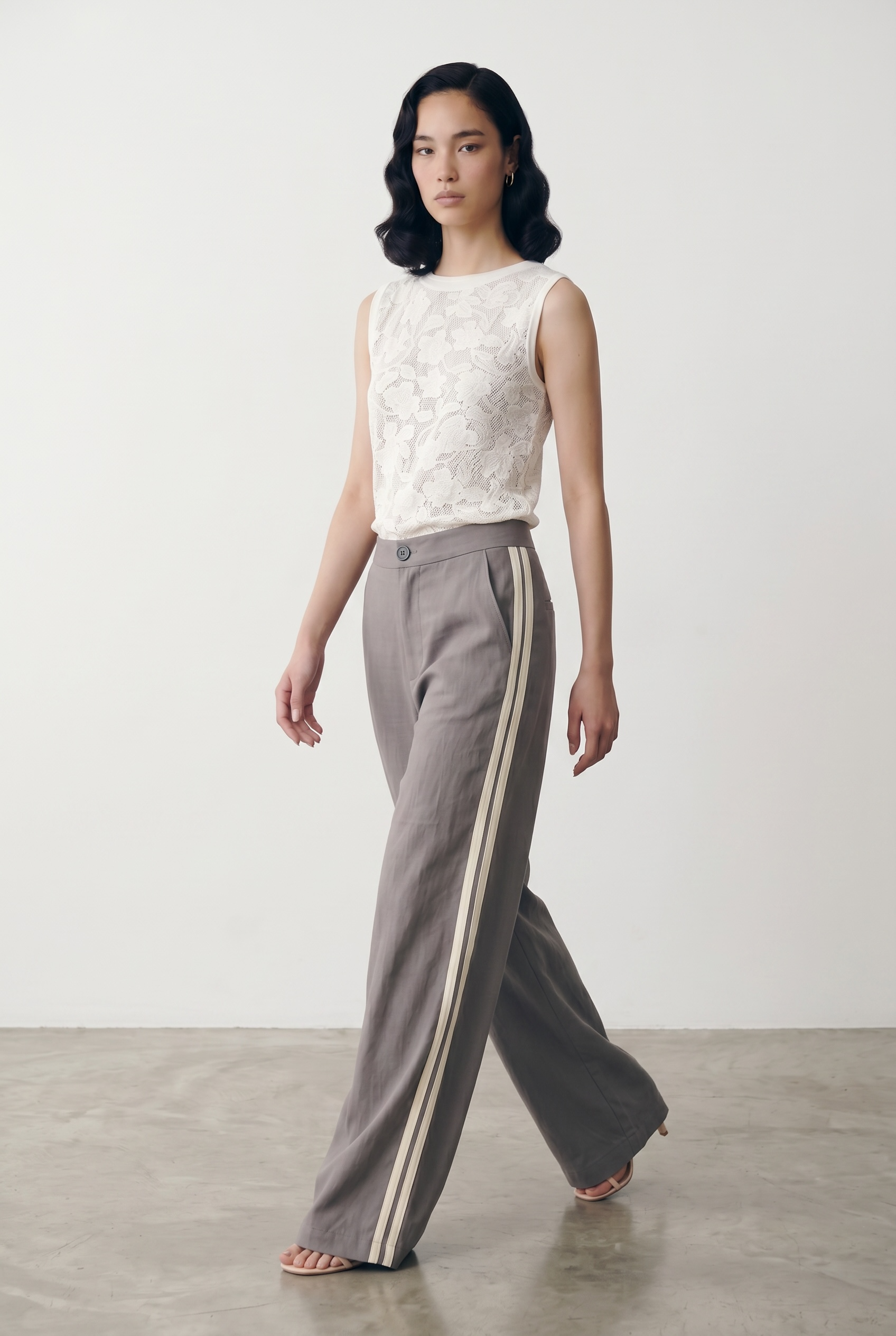 Side Striped Trouser - Grey