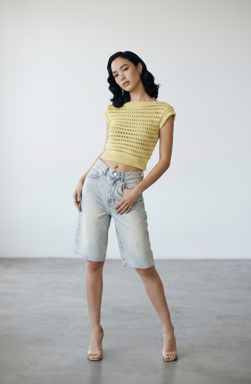 High Waist Bermuda Jorts