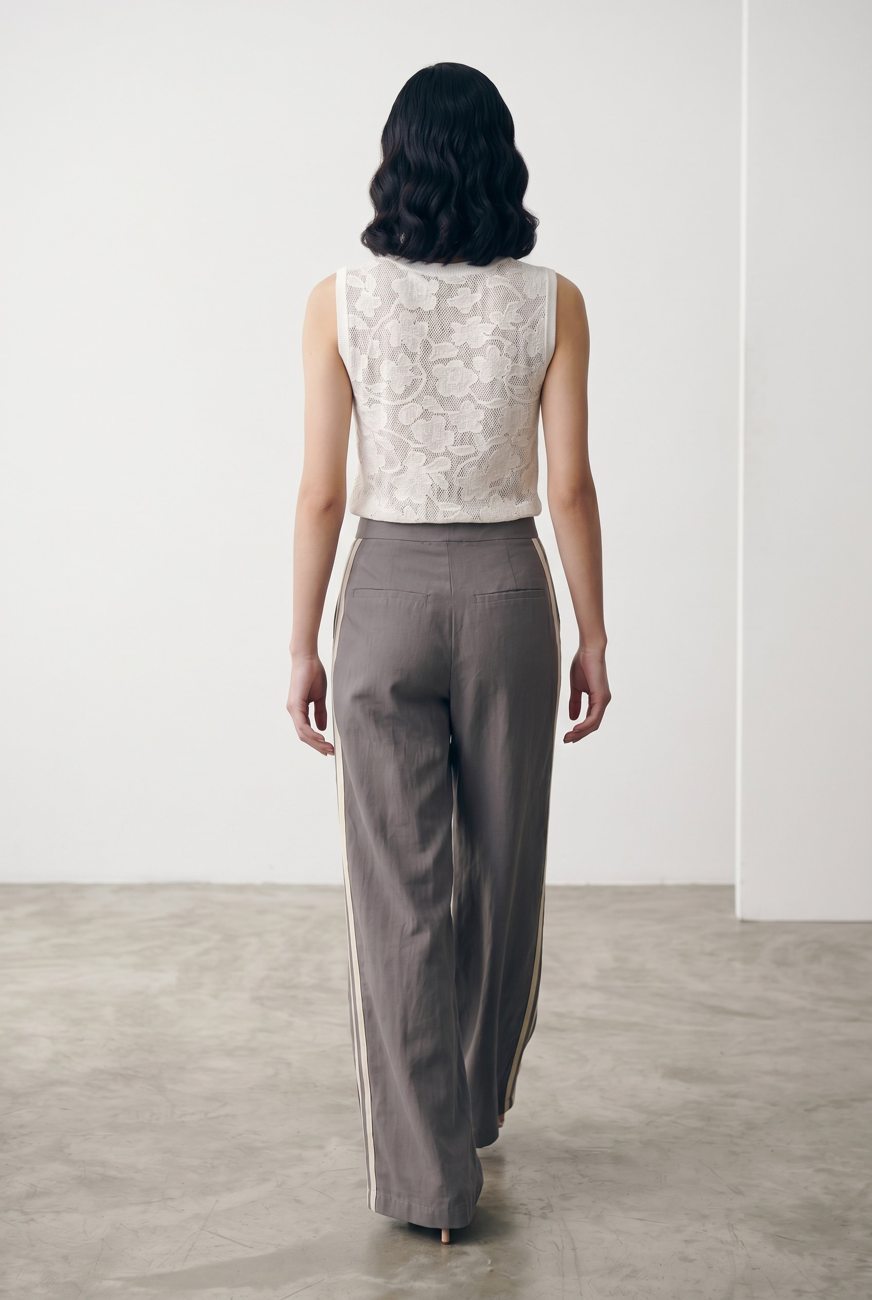 Side Striped Trouser - Grey