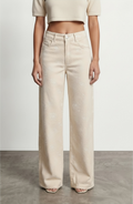 Jeans Palazzo Floral - Beige