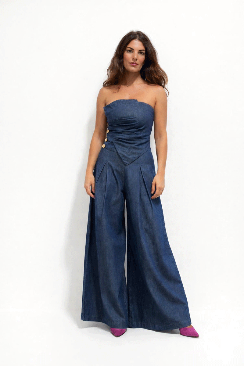 Denim Set Palazzo - Blue