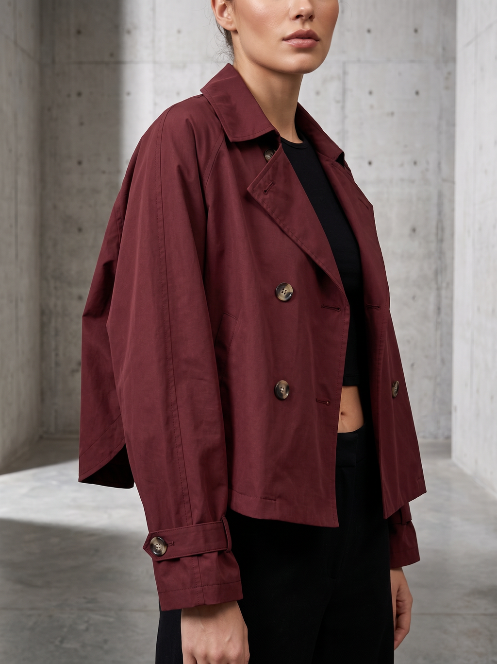 Trench Jacket - Burgundy