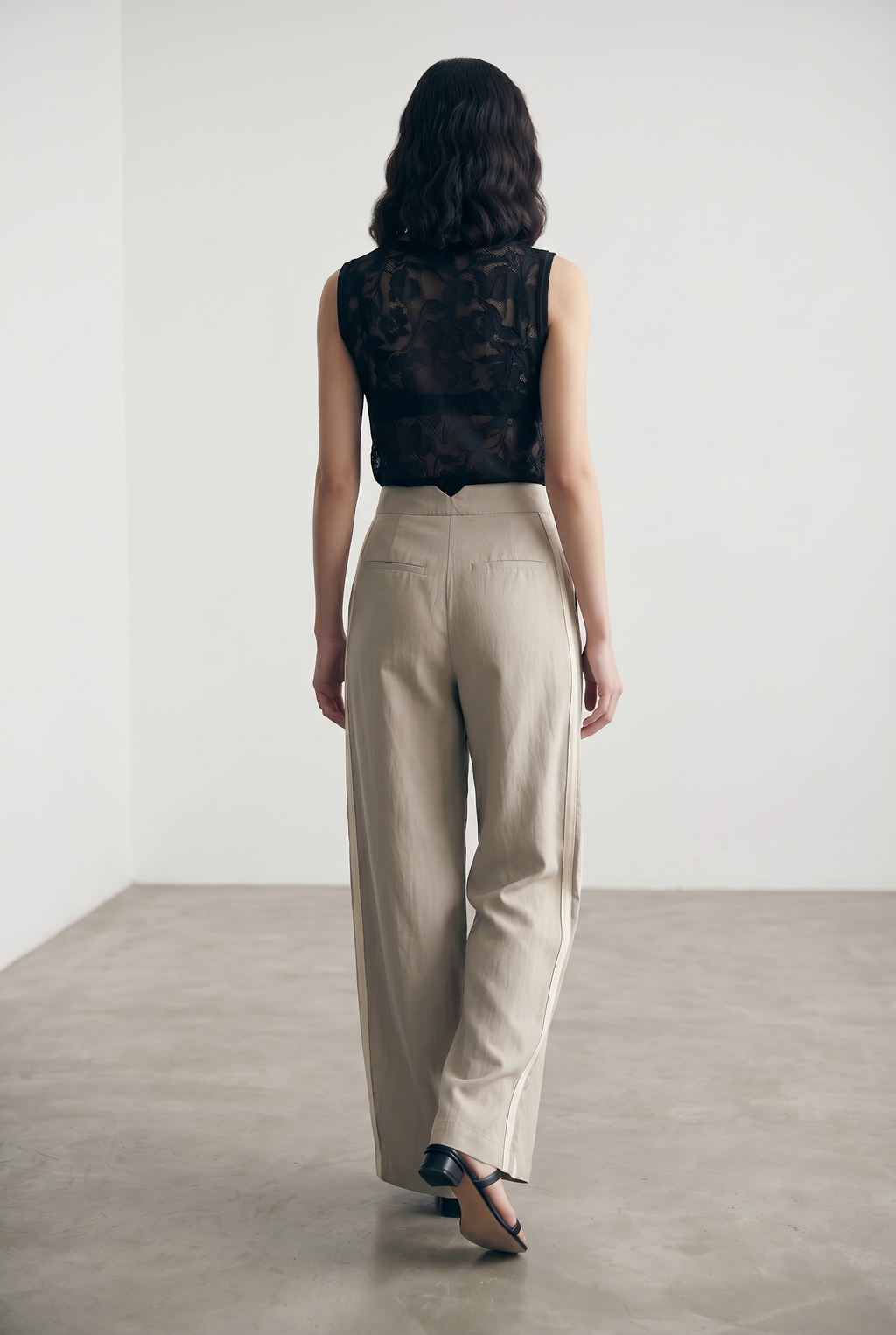 Side Striped Trouser - Greige