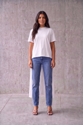 White Long Back Tee