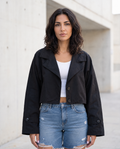 Cropped Trench - Black