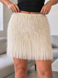 Ivory Fringe Statement Skirt