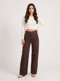 Wide Leg Jeans - Choco Brown