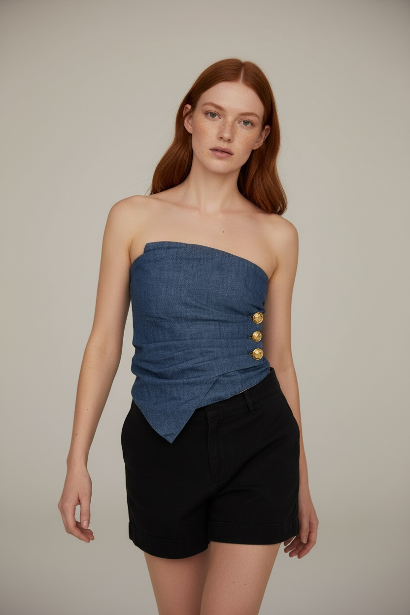 Denim Corset - Blue