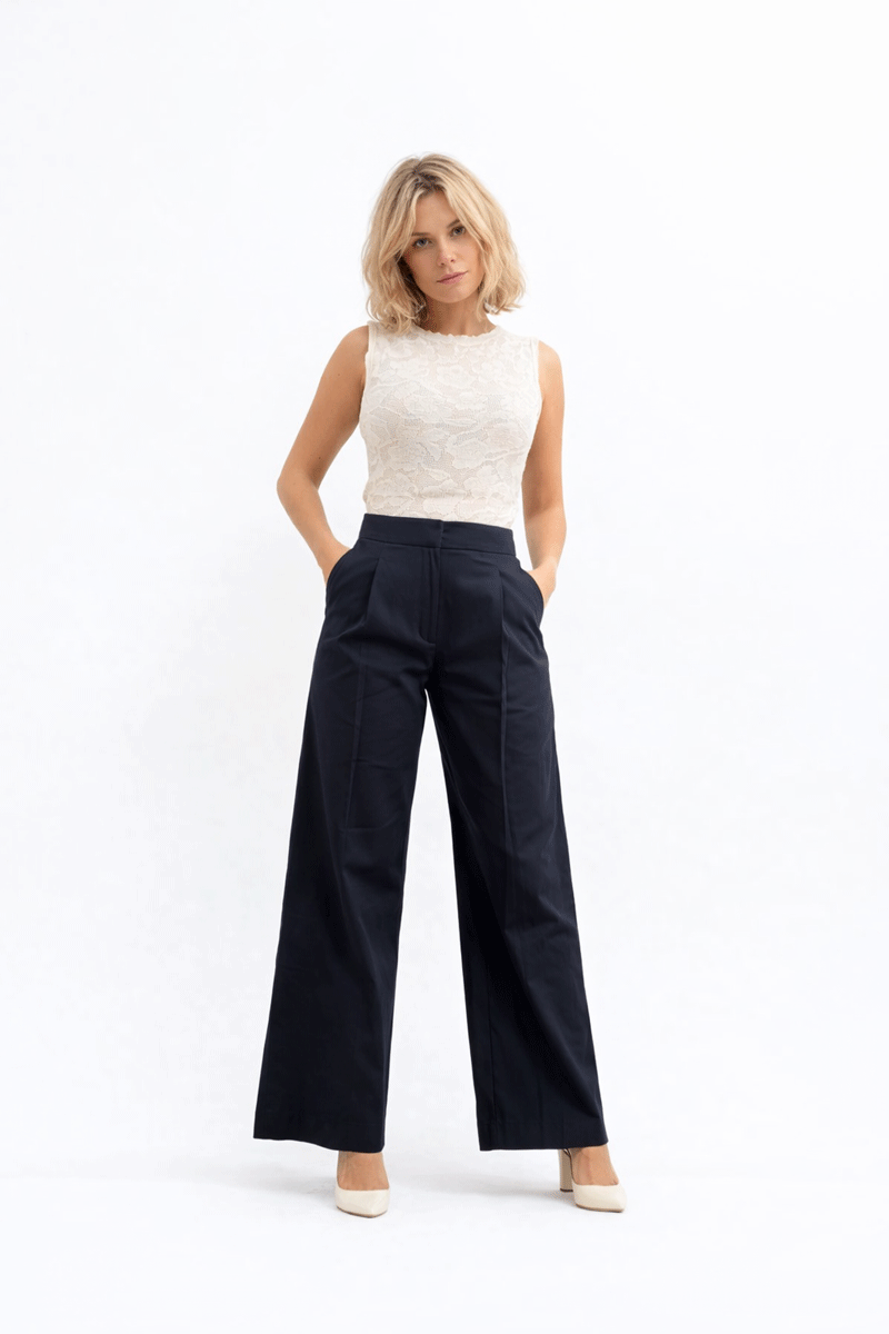 Linen Trouser - Navy