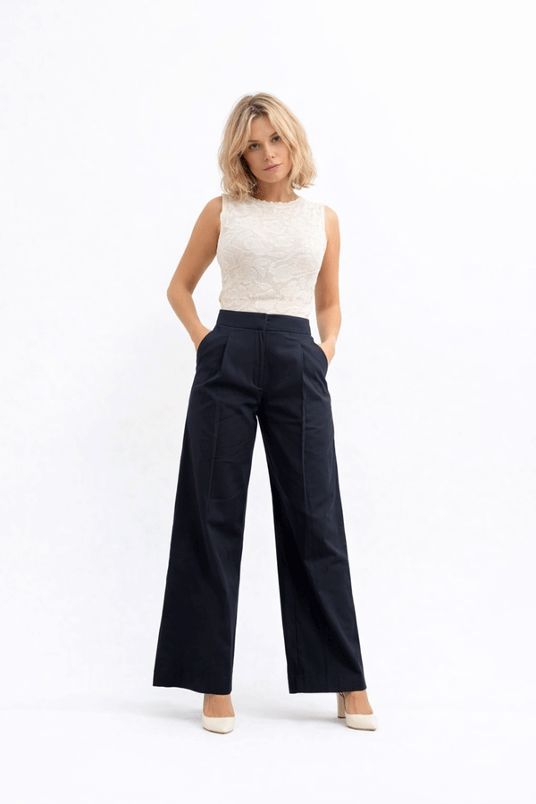 Linen Trouser - Navy